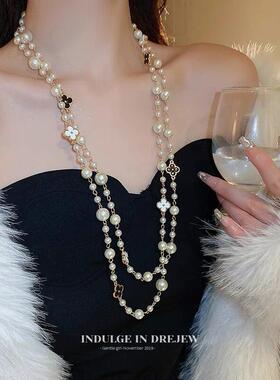 珍珠项炼女款2025新款爆款高级感颈炼秋冬长款毛衣炼大气高档