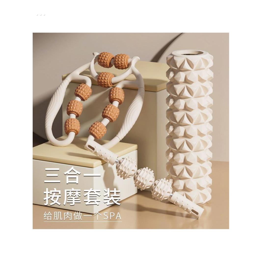 泡沫轴狼牙棒按摩滚轴肌肉放松瘦小腿瑜伽柱健身运动器材辅助工具 - 图2