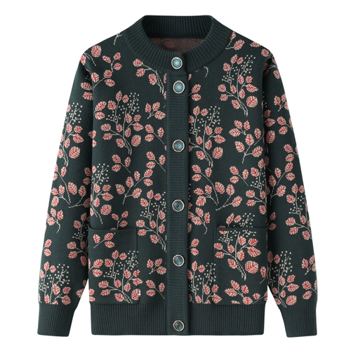 Флисовый свитер для матери, кардиган, пуховик, удерживающая тепло осенняя куртка, для среднего возраста