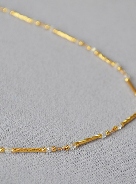 韩国小众项链黄铜镀金女高级轻奢