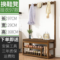 Home doorway multifunction seat-changing shoes stool close to wall Shoe Rack Entrance Simple Shoe Cabinet Hanging Clothes Hanger Cloakstand