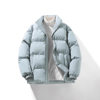 Autumn and winter turtleneck cotton coat thickened velvet jacket men's new solid color cotton jacket down jacket couple wear bread coat large size
