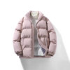 Autumn and winter turtleneck cotton coat thickened velvet jacket men's new solid color cotton jacket down jacket couple wear bread coat large size