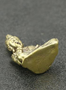 古铜实心袖珍观音地藏菩萨铜佛像黄铜微雕随身观音小摆件厂家直供