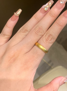 古法传承泥鳅背戒指黄金包银磨砂复古闭口对戒男女同款送情人节礼