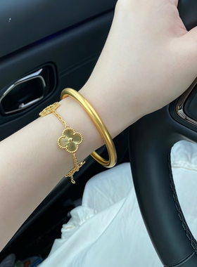 古法传承五花四叶手链黄金包银女幸运草轻奢小众高级感手串送女友