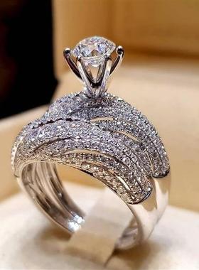 Diamond engagement ring Women gift Jewelry female ring set