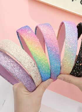 Glitter Headbands for Girls Princess Sparkly Wide Headband K
