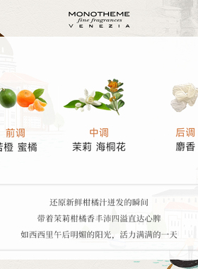 Monotheme威尼斯西西里柑橘香水