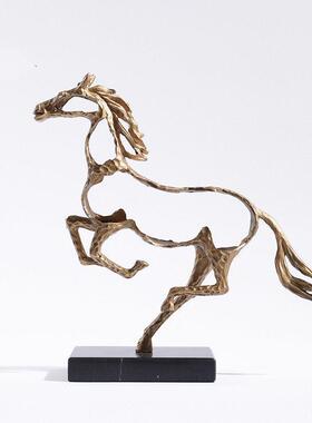 新中式陶瓷马摆件样板房家居玄关柜酒店会所装饰品茶室办公室摆设