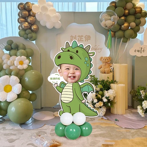 Приветственная открытка на первый день рождения, детская сцена на день рождения в полнолуние, украшение в форме человека, стенд, доска kt, может быть настроена