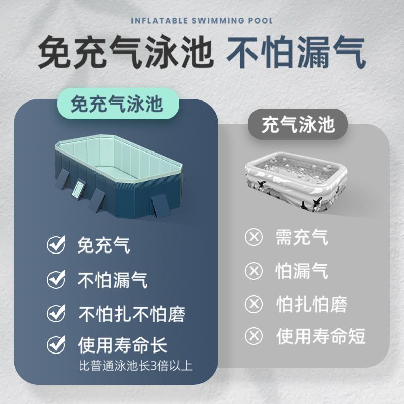 免充气游泳池家用户外免安装洗澡池家用水池打开即用大型游泳池 - 图1