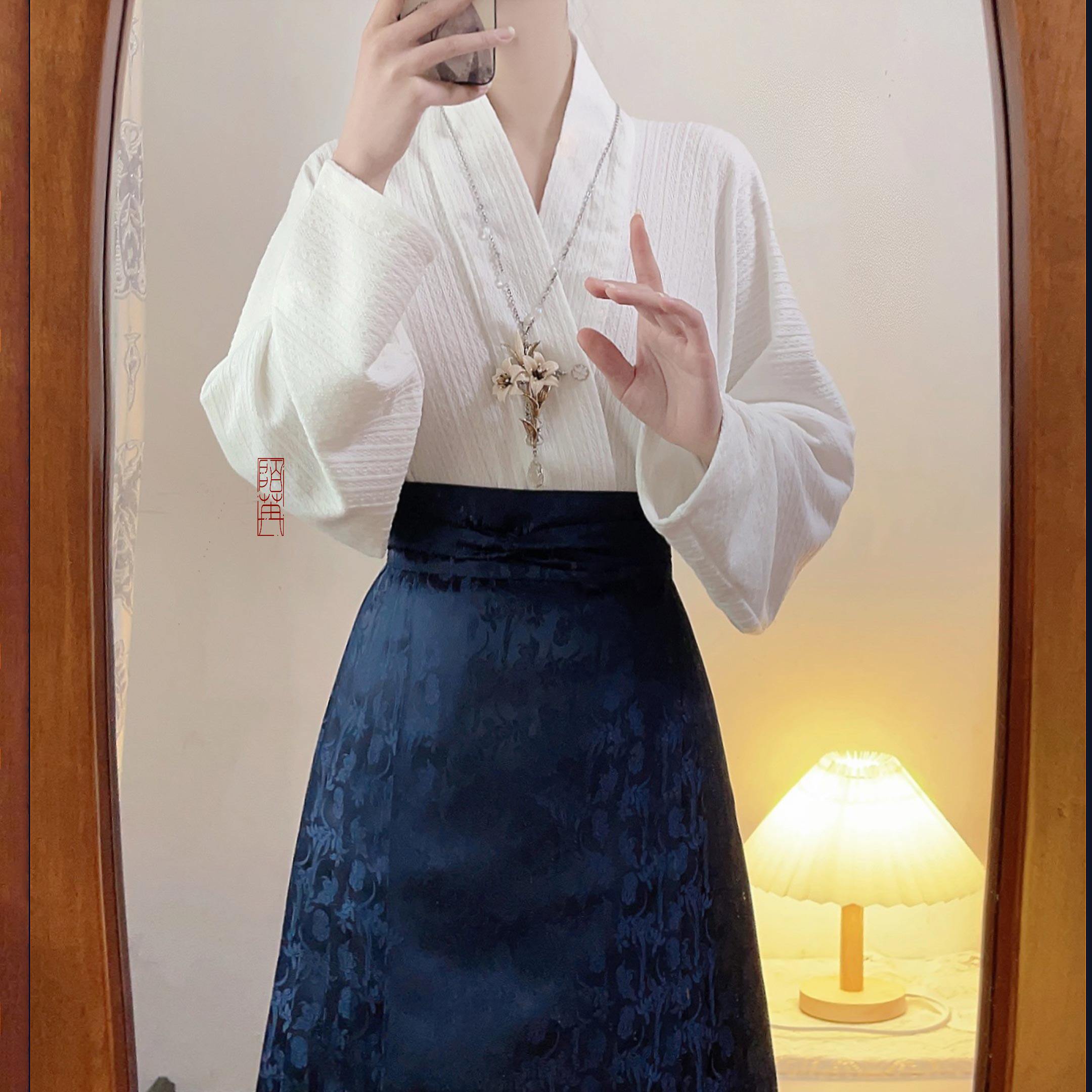 柏粟原创汉服交领袖日常改良飞机 柏粟汉服