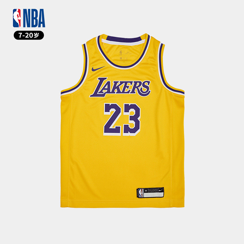 NBA湖人队詹姆斯23号青少年大童乔丹客场版童装篮球服_虎窝淘