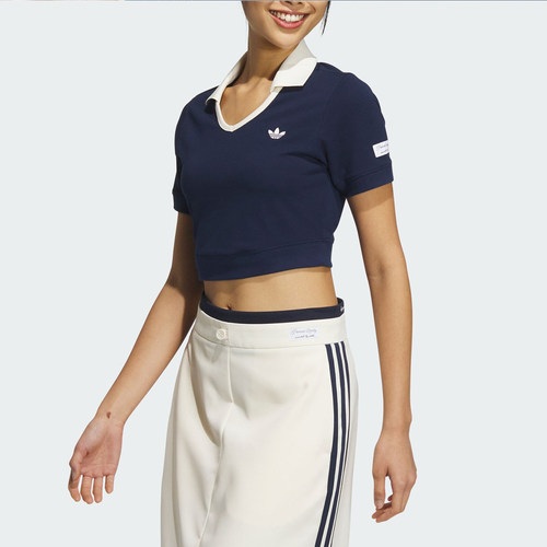 Adidas/阿迪达斯正品三叶草女子休闲针织透气短袖T恤IN1083 - 图1