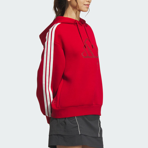 Adidas/阿迪达斯官方正品新款女士双面针织连帽卫衣套头衫JZ1636 - 图0