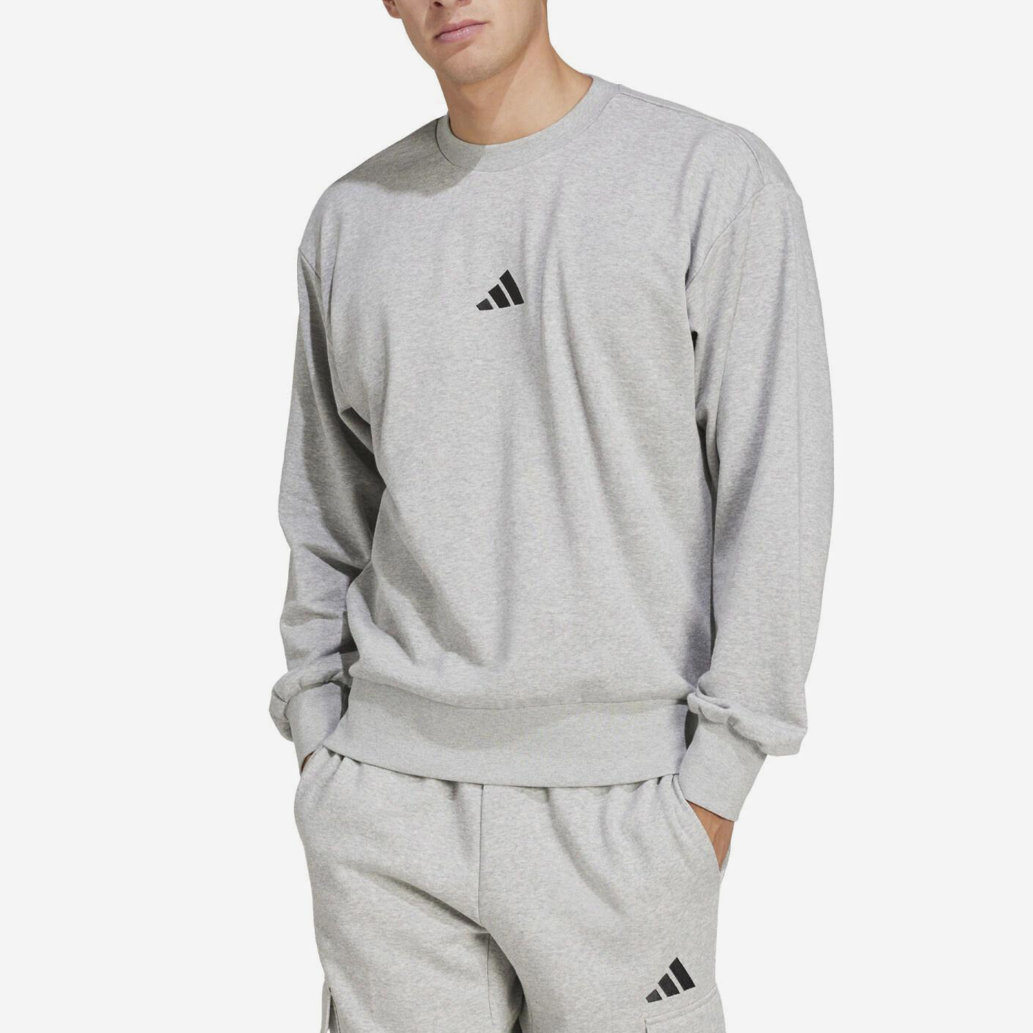 Adidas/阿迪达斯官方正品春季新款男士针织保暖休闲卫衣JE3828 - 图0