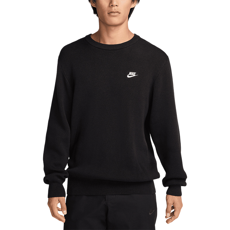 Nike/耐克正品2025秋季款男士刺绣运动休闲圆领套头衫FQ2913-010 - 图3