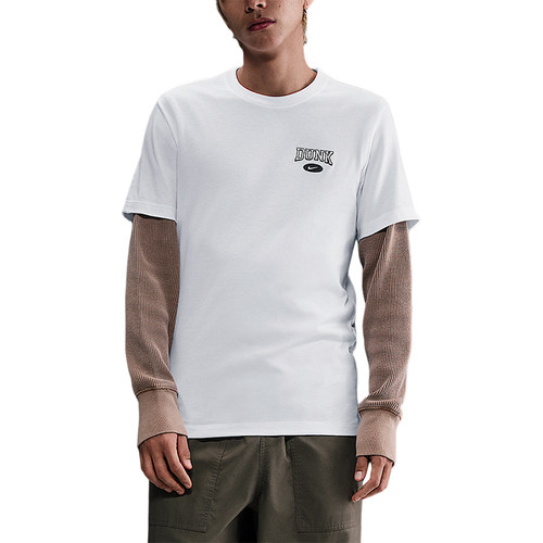 Nike/耐克正品2025男士针织刺绣字母透气经典运动短袖HJ0773-100 - 图3