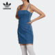 Adidas/阿迪达斯官方正品三叶草女子牛仔吊带运动连衣裙 H11516
