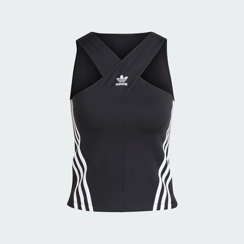Adidas/阿迪达斯官方正品三叶草女士修身交叉肩带无袖背心JM9258 - 图1