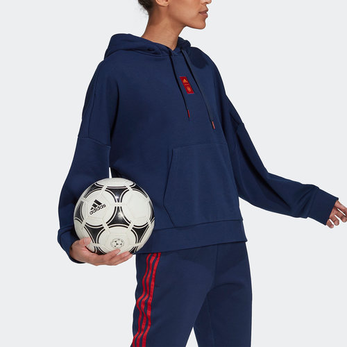 Adidas/阿迪达斯正品SPAIN 西班牙队足球女子连帽卫衣HE8917 - 图1