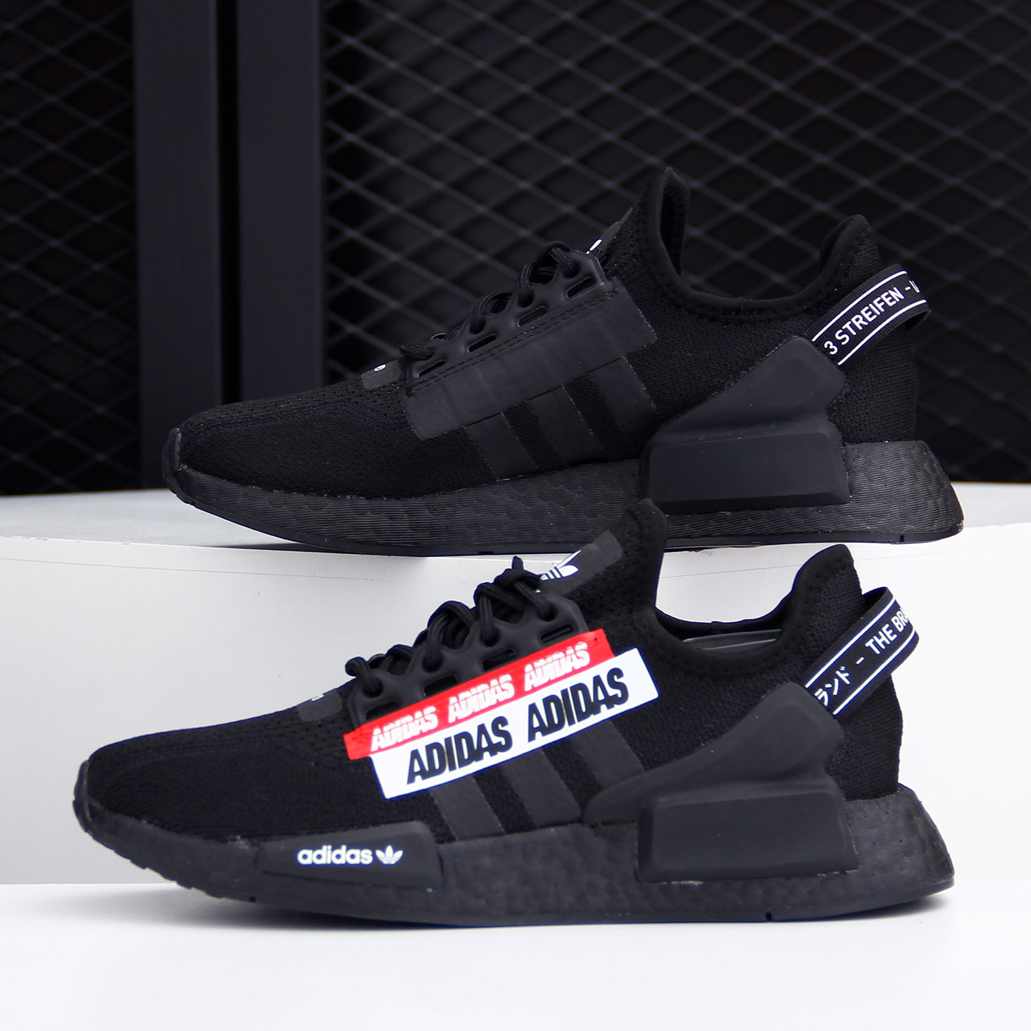Adidas/阿迪达斯官方正品 三叶草NMD_R1.V2 男女休闲运动鞋H01589 - 图0