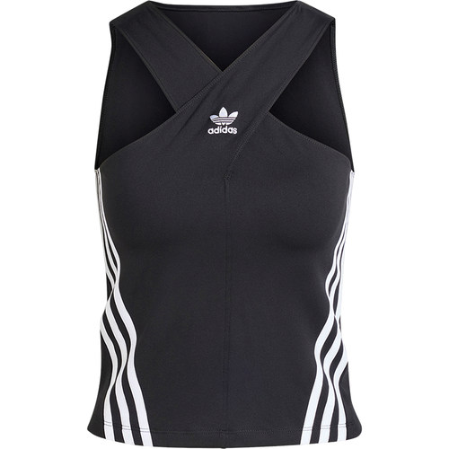 Adidas/阿迪达斯官方正品三叶草女士修身交叉肩带无袖背心JM9258 - 图3
