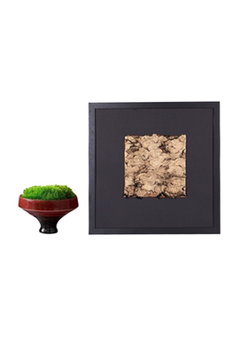 中古风样板间卧室床头柜布置摆件简约挂画苔藓家居软装装饰品摆件