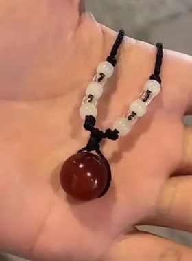 红豆吊坠编织相思项链转运