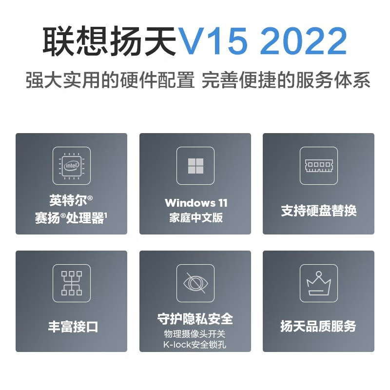 【热销推荐】lenovo联想笔记本电脑扬天V14/V15英特尔Intel 8G 256G轻薄商务办公学生本网课官方旗舰店-图0