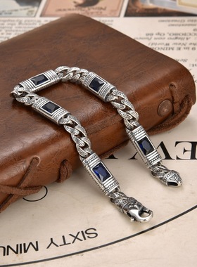 新款黑色绿色方形石头复古民族风