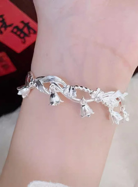 铃兰花手镯新中式小蝴蝶蜻蜓设计