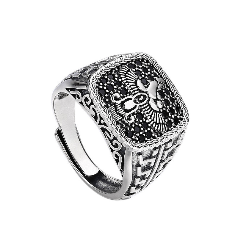 New auspicious bird ring punk personality trendy niche