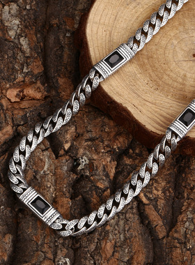 新款唐草纹项链复古做旧男女同款