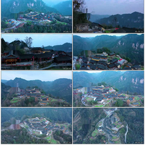 eighteen-hole eighteen-hole village atmospheric mountain Zhai Traditional village Xiangxi First promoted Precision Xiangxi Fagaki Video material