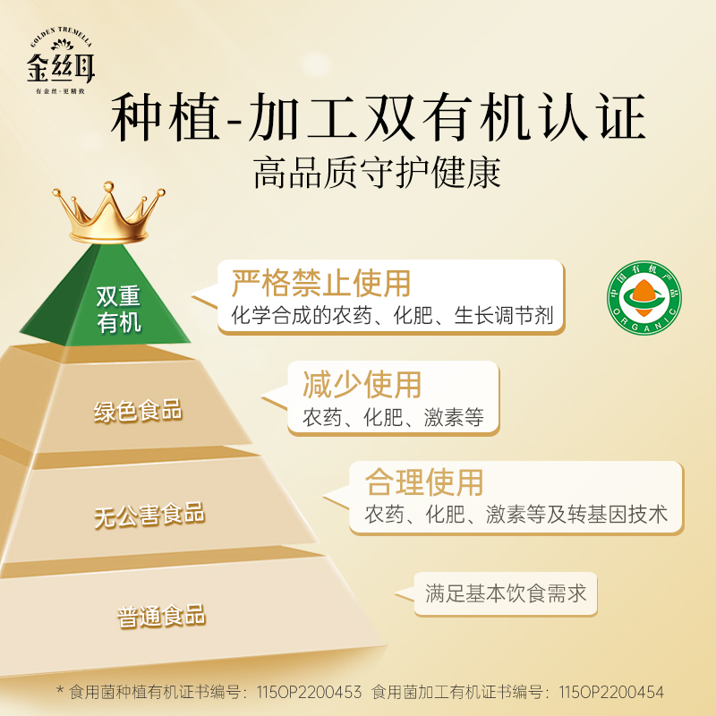 金丝耳有机本草银耳75g便携免煮免洗焖烧杯银耳羹冲泡即食旗舰店