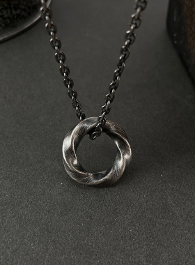 莫比乌斯S999纯银项链男款