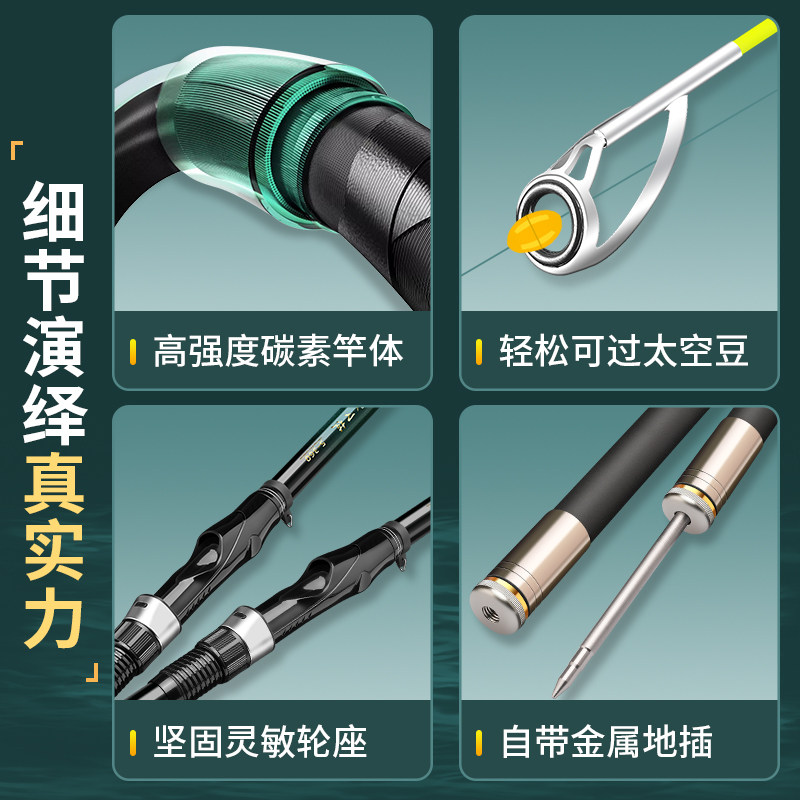 短节矶钓竿碳素超轻超硬海钓竿手海两用远投竿滑漂大导环矶竿套装,淘宝优惠券,粉丝福利购,淘宝优惠卷