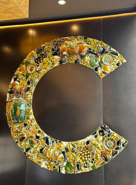 霸王茶姬同款陶艺客厅走廊新中式布艺艺术品装饰画中国风特色陶艺