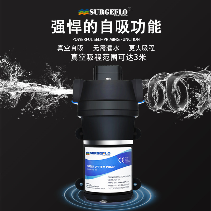 FL-30/31房车静音直流电动小型抽水泵自来水管道增加压12v24v水泵