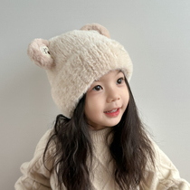 Children hat Winter girl gush autumn winter paragraph girl 2023 new hair line hat baby knitted hat womens baby