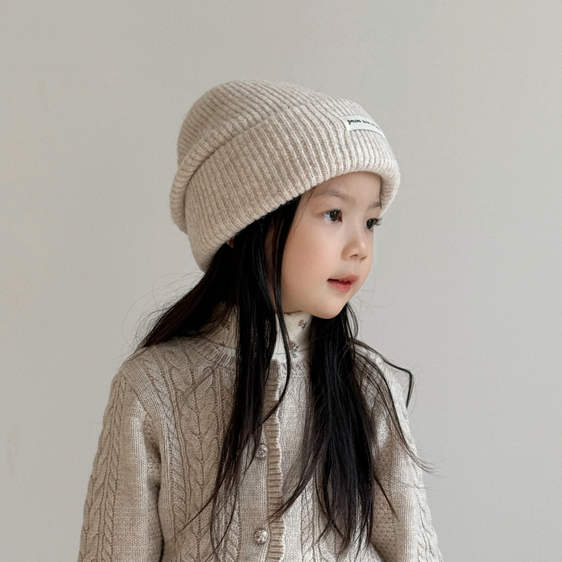 儿童帽子秋冬季女童毛线帽堆堆帽男童针织帽女孩2024新款冬款防寒