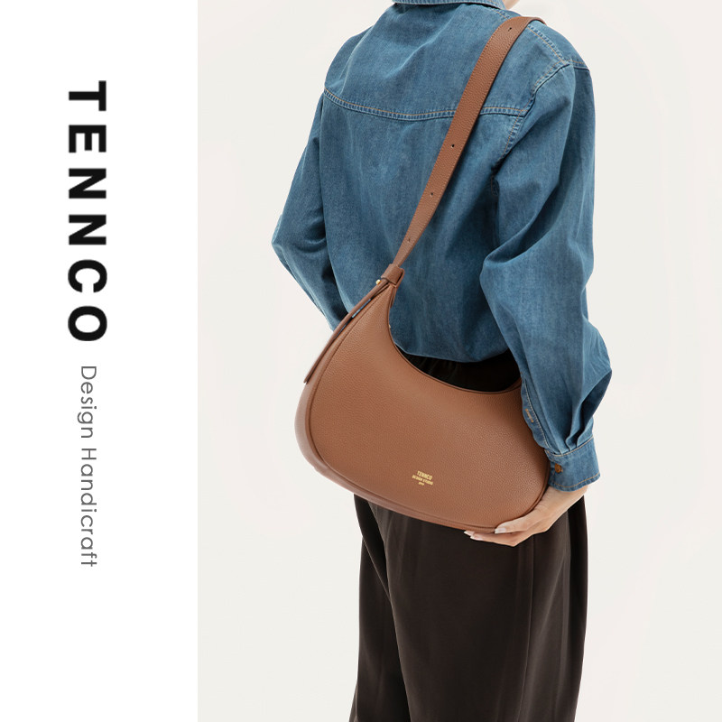 TENNCO原创【大月牙包】小众设计款通勤腋下包头层牛皮单肩斜挎包,淘宝优惠券,粉丝福利购,淘宝优惠卷