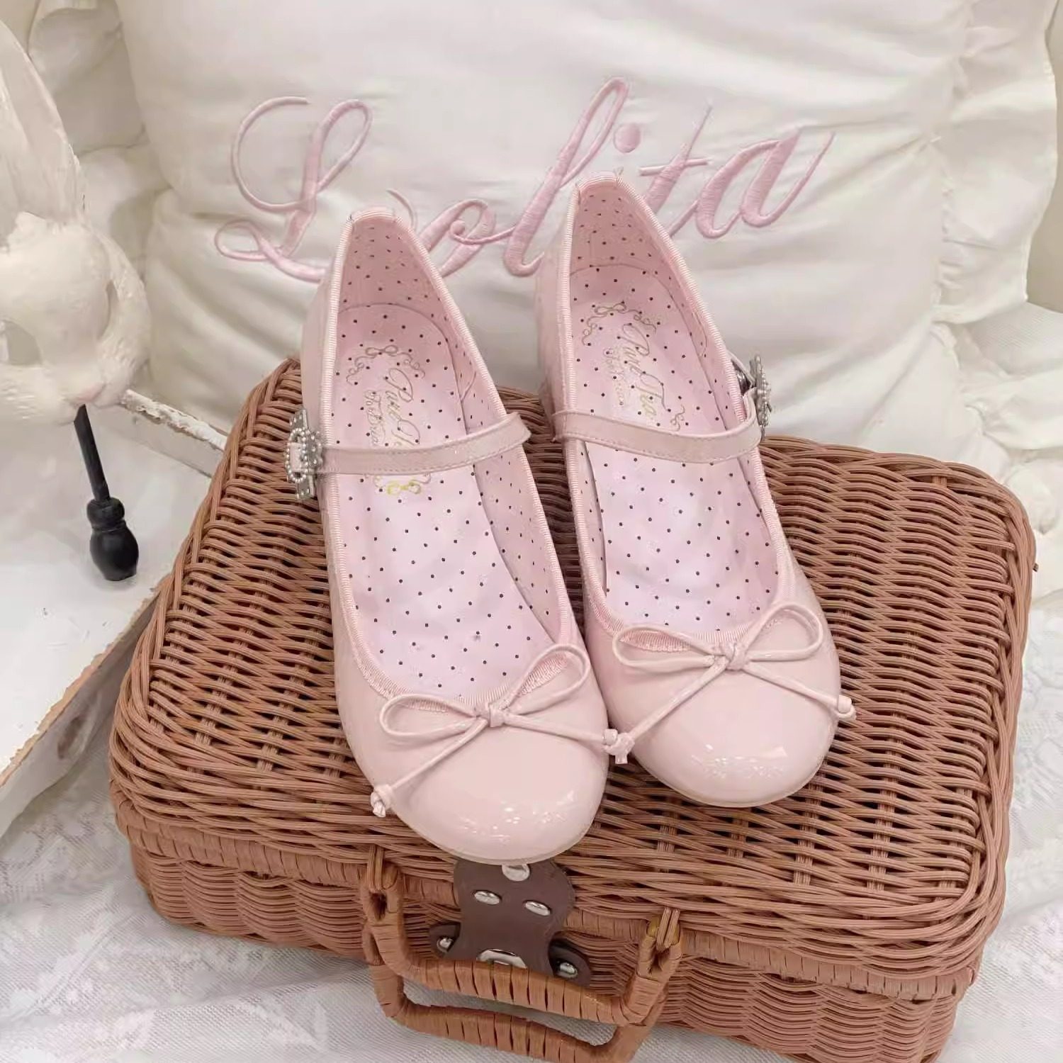 现货|小夜圆子|白茶入梦原创蝴蝶结圆头漆皮可爱女鞋玛丽珍蝴蝶结,淘宝优惠券,粉丝福利购,淘宝优惠卷