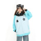 Original sweet and cool cat star embroidered color block jacket for women