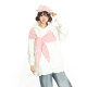 Original American preppy style bow hooded sweatshirt for women
