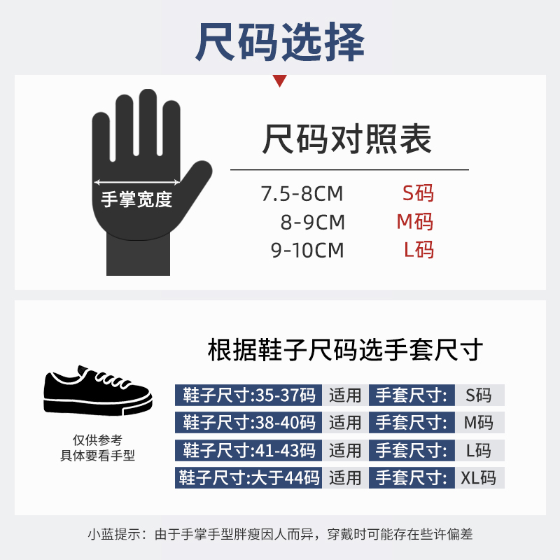 蓝帆医用一次性丁腈手套加厚耐用型耐磨防护厨房食品级外科检查