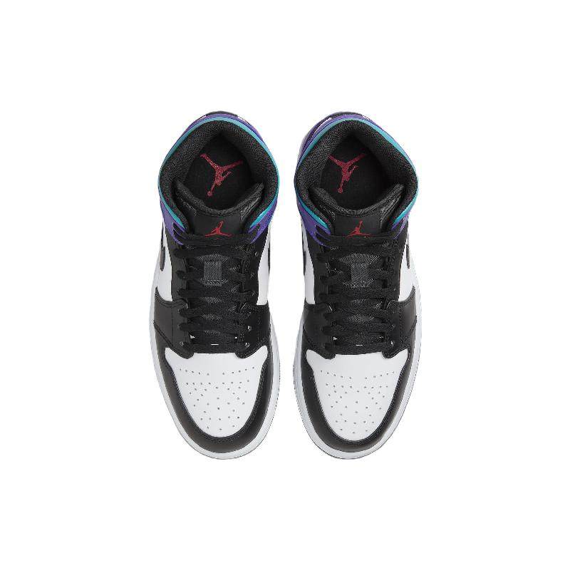 Jordan Air Jordan 1 Mid 防滑耐磨 中帮 复古篮球鞋 男款 黑,淘宝优惠券,粉丝福利购,淘宝优惠卷