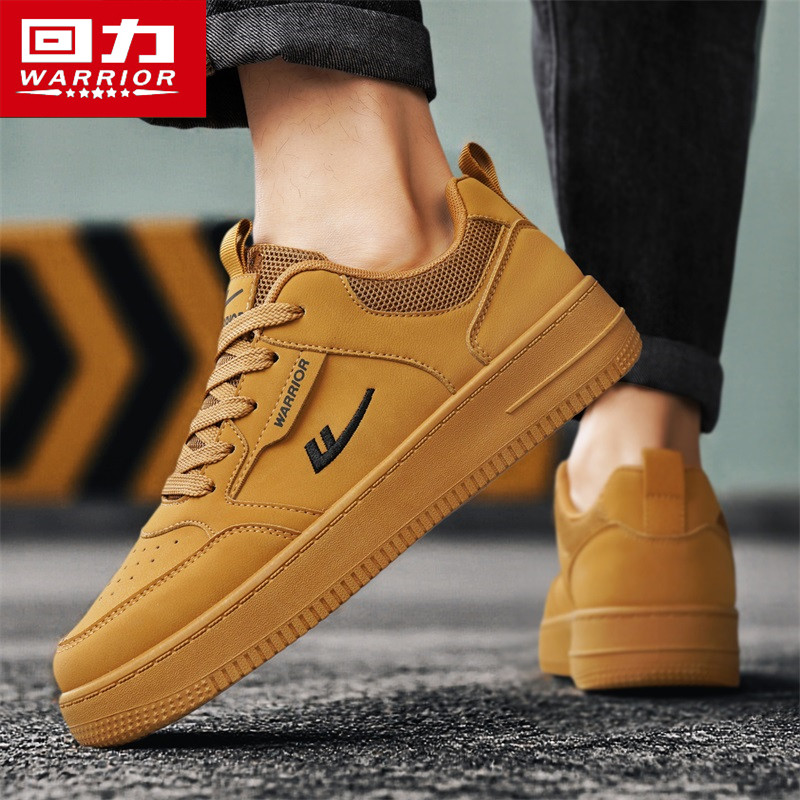 回力男鞋冬季潮牌复古百搭低帮板鞋青少年运动厚底增高小麦色潮鞋,淘宝优惠券,粉丝福利购,淘宝优惠卷